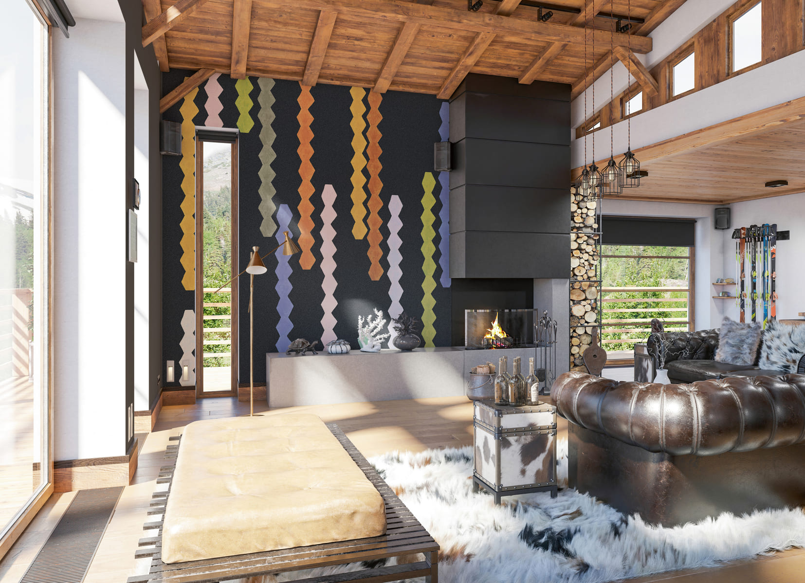 Панно Luna Крафт Темпера CRF12 011/1 3×5 фото в интерьере